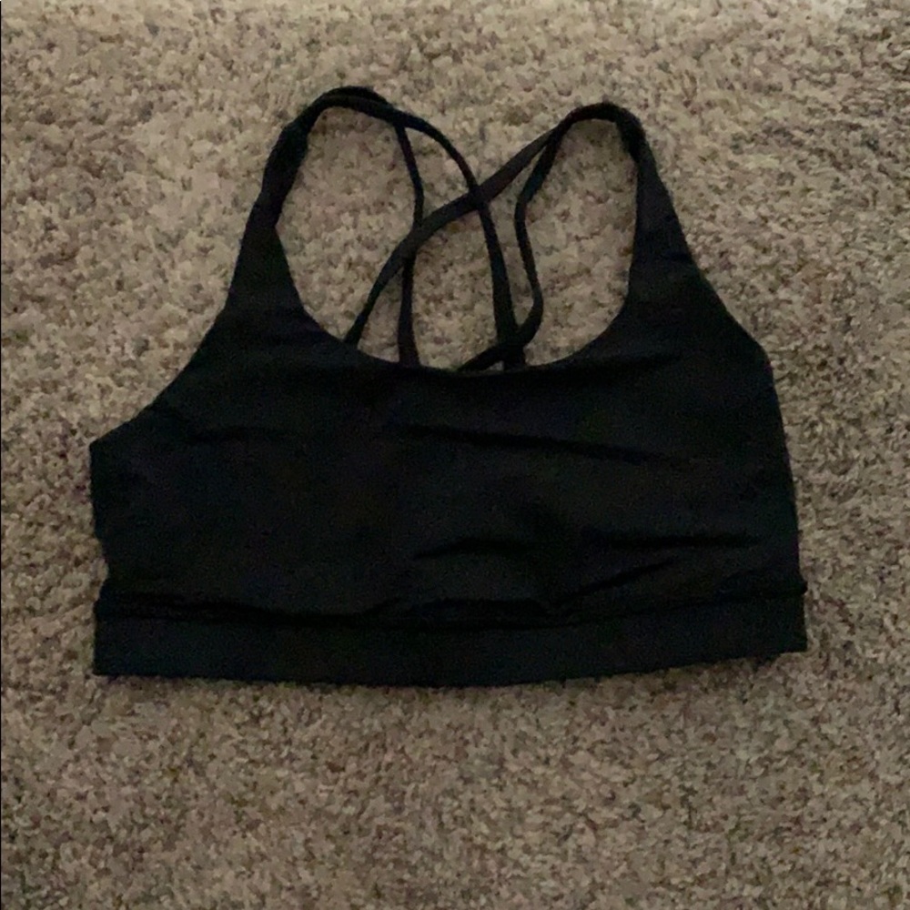 LULU LEMON Black strappy sports bra